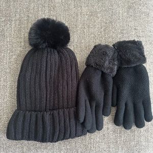 UGG hat and gloves  Black